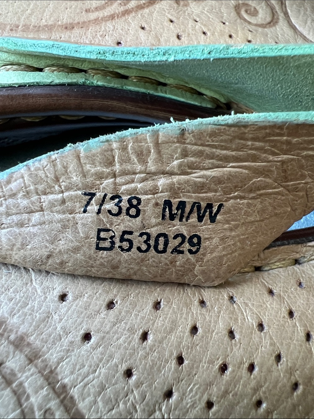 Born | Lime Green Floral Leather Slide Sandals - Picture 3 of 16